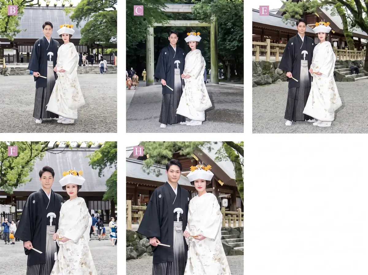 参拝写真 撮影場所バリエーション（B・C・E・F・H）