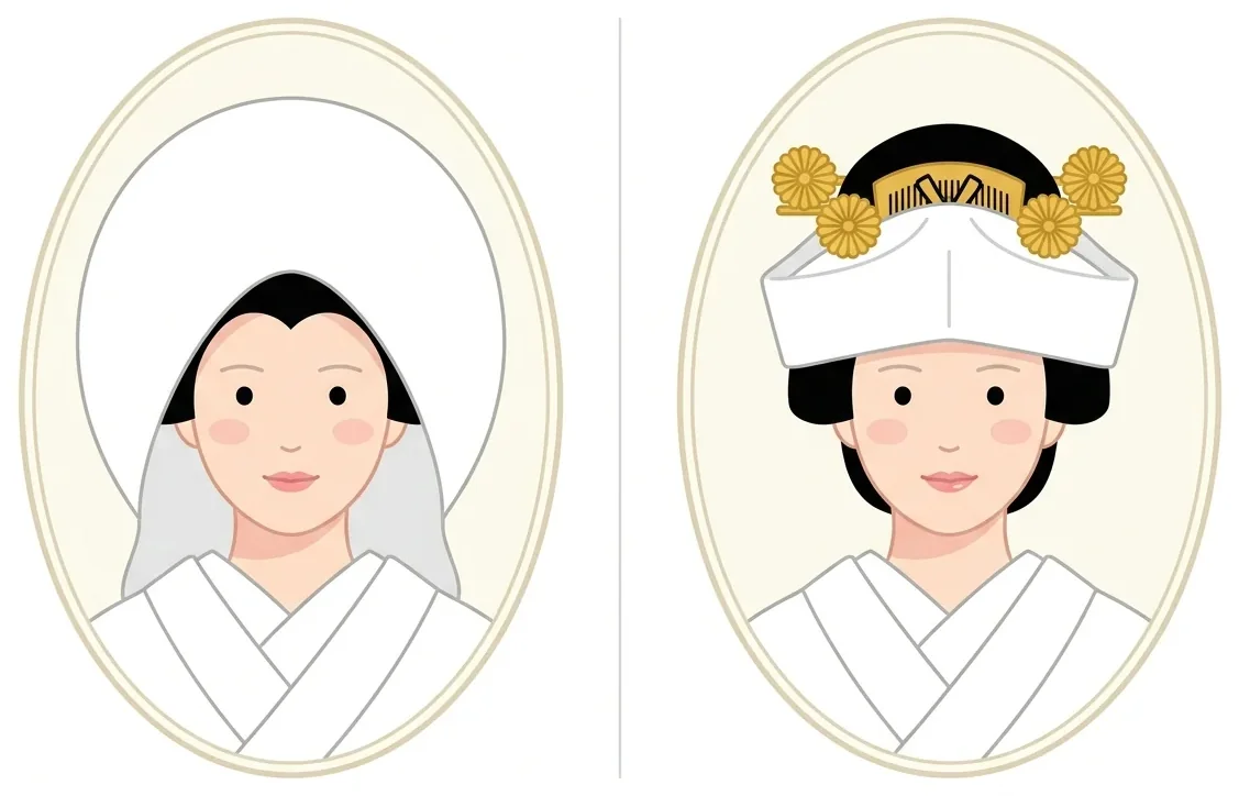 綿帽子と角隠し